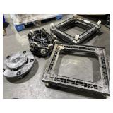 BUNDLE OF TRASHCAN AND CART BASES WITH WHEELS.