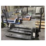 2 ULINE BLACK DELUXE PALLET TRUCKS. 7700LB WEIGHT