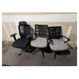 THREE OFFICE CHAIRS