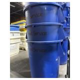 BUNDLE OF THREE DARK BLUE TRASH CANS. NO LIDS.SEE