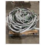 PALLET OF DIFFERENT SIZE HOSES AND WIRES. SOLD AS