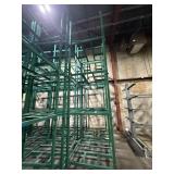 3 EXTRA DUTY, METAL, GREEN STACKABLE RACKS.