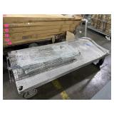 LARGE DIAMOND PLATE PUSH CART. HANDLE NEEDS TO BE