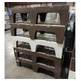 FIVE Cambro S-Series plastic dunnage racks,