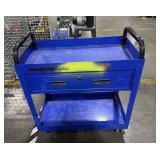 US General 30 inch one drawer blue service cart.