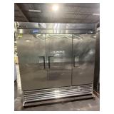 TRUE BRAND THREE DOOR REFRIGERATOR. STAINLESS