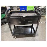 US General 30 inch black 1 drawer service cart.