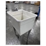 Small Utility Tub Sinks with Gray Metal Legs