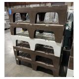 FIVE Cambro S-Series plastic dunnage racks,