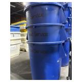 BUNDLE OF THREE DARK BLUE TRASH CANS. NO LIDS.SEE