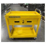 US General 30 inch yellow 1 drawer service cart.