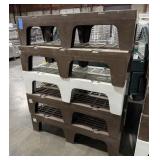 FIVE Cambro S-Series plastic dunnage racks,