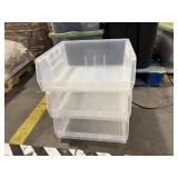 3pc Stacking Bins, One Chipped.