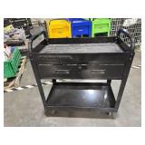 US General 30 inch black 1 drawer service cart.
