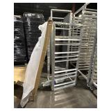 2 Mobile aluminum commercial sheet pan rack used