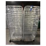 Set of 2 Mobile aluminum commercial sheet pan