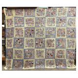 1920s-50s Antique Yo-Yo Spread Bon Bon Puff Quilt