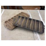 Two Wagner Cast Iron Corn Bread Pans