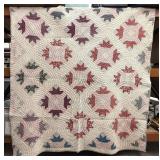 Antique Goose Tracks Handmade Patchwork Quilt
