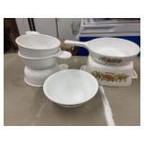 CorningWare 'Spice of Life' Dishes & 3 Solid White
