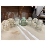7 Vintage Glass Insulators
