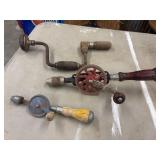 Lot of Vintage Hand Drills, Various Sizes