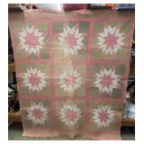 'Friendship Ring or Blazing Star' Handmade Quilt,