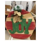Rustic Style Christmas Round Ornament ï¿½JOYï¿½ Door