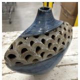 Decorative Ceramic Vase, featuring a blue glaze