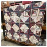 'Log Cabin' Handmade Quilt, White and Light for