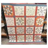 1930s 'Star of Bethlehem' Handmade Feed Sack Quilt