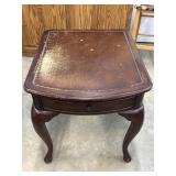 Mid-Century Burl Walnut Single Drawer Side Table