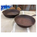 Two Vintage Cast Iron Skillets