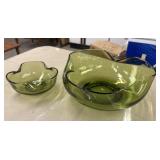 Vintage Anchor Hocking Avocado Green Glass Chip