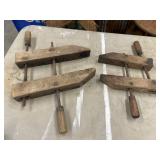 2 Vintage Jorgensen wooden hand screw clamps.