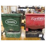 SCOTTS AND EARTHWAY HAND HELD SEEDERS. USED.