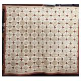 Antique Circle & Diamond Patchwork Quilt Handmade