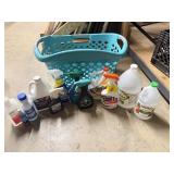 Turquoise Laundry Basket with Laundry Items,
