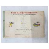 1965 Ross Barnett Reservoir Paper Map, Marked