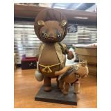 Vintage figurine depicts a Tanuki, a mythical