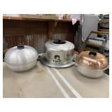 Vintage West Bend Cake Carrier & 2 Bun Warmers.