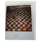 VINTAGE BOW TIE HAND PIECED QUILT. BACKING IS