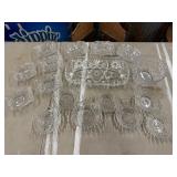 17pc Vintage Glassware, Bubble Bowls, Rectangular