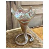 MCM Murano Hand-Blown Glass Swirl Trumpet Vase