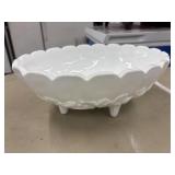 Vintage Indiana Glass Milk Glass Footed Fruit