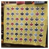 'Pine Tree' Handmade Quilt, 63in X 68 1/2. Fabric