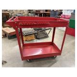 Red Metal Rolling Tool Cart Mechanic Shop Cart