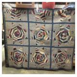 "Log Cabin Star" Thick Quilt bought in 1987. More