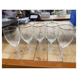 5pc Gold Trim Lenox Stemmed Red Wine Glasses or