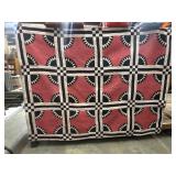 New York Beauty Pink, Black, White Vintage Quilt